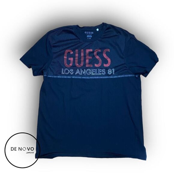 Guess Other - GUESS LOS Angeles Men's Fishnet & Cotton T-Shirt Size Large Black